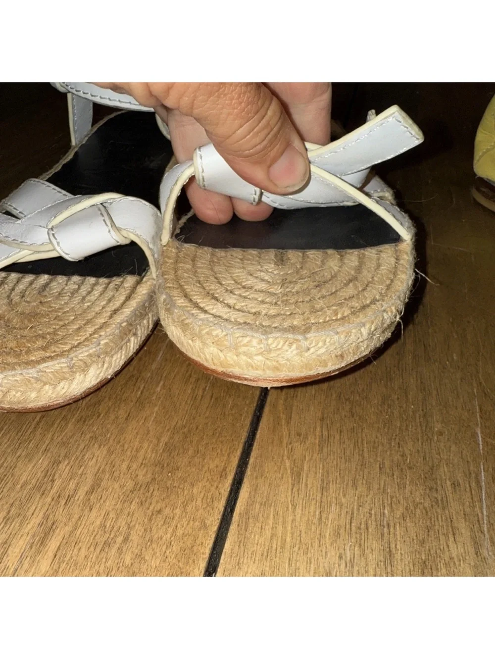 Loewe White Leather Sandals Espadrilles 38